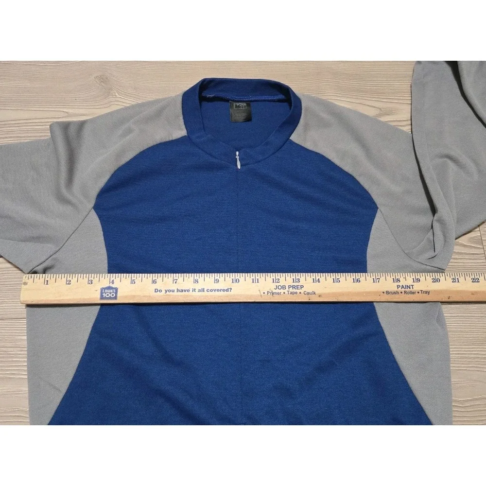 REI‎ Cycling Jacket Full Zip Blue Gray Mens Large Long Sleeve Shirt